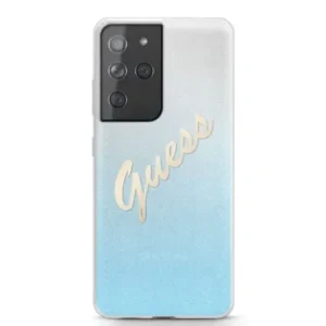Husa Cover Guess Glitter Gradient pentru Samsung Galaxy S21 Ultra Light Blue