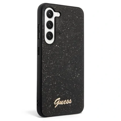 Husa Cover Guess Glitter PC/TPU Flakes Metal Logo pentru Samsung Galaxy S23 Black thumb