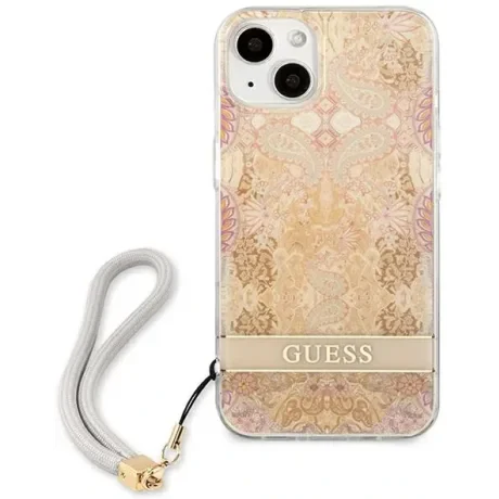 Husa Cover Guess Gold Flower Cord pentru iPhone 13 Mini thumb