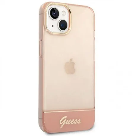 Husa Cover Guess PC/TPU Camera Outline Translucent pentru iPhone 14 Pro Pink thumb