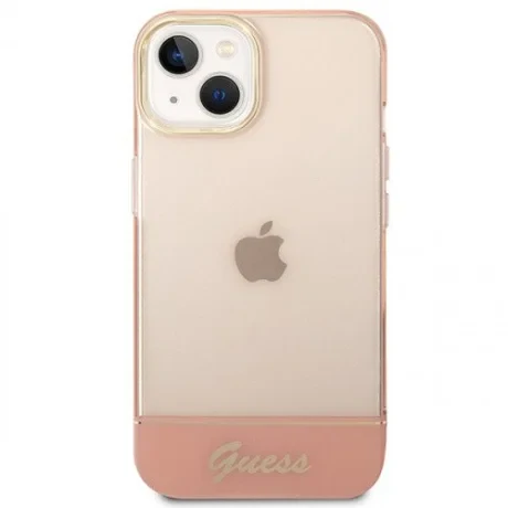 Husa Cover Guess PC/TPU Camera Outline Translucent pentru iPhone 14 Pro Pink thumb