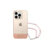 Husa Cover Guess PC/TPU Camera Outline Translucent with Strap pentru iPhone 14 Pro Pink
