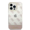 Husa Cover Guess PC/TPU Peony Script Logo Glitter pentru iPhone 14 Pro Pink