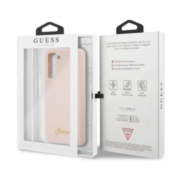 Husa Cover Guess Silicone Metal Logo pentru Samsung Galaxy S21 Plus GUHCS2MLSLMGLP Pink