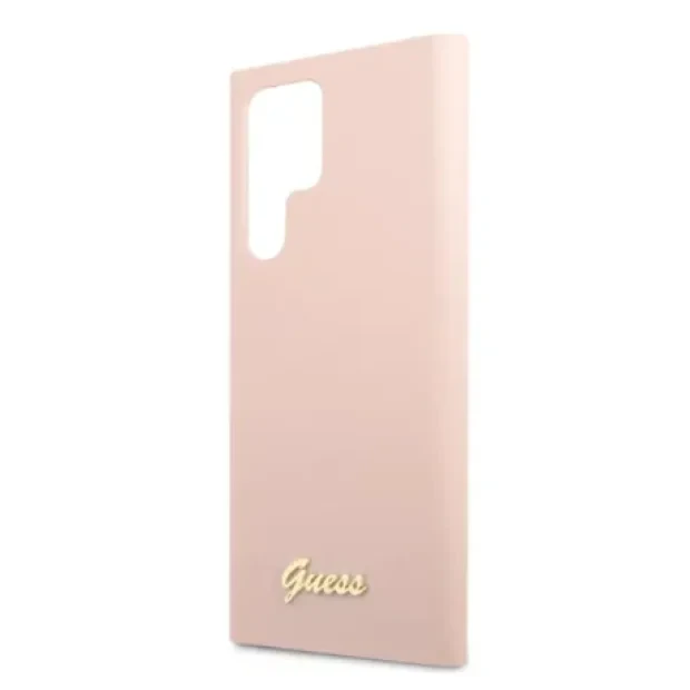 Husa Cover Guess Silicone Metal Logo pentru Samsung Galaxy S23 Ultra Pink