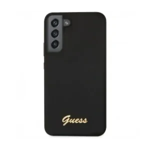 Husa Cover Guess Silicone Vintage Gold Logo pentru Samsung Galaxy S23 Black
