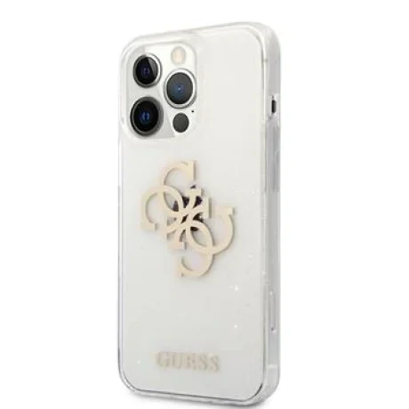 Husa Cover Guess Tpu Big 4G Full Glitter pentru iPhone 13 Pro Transparent