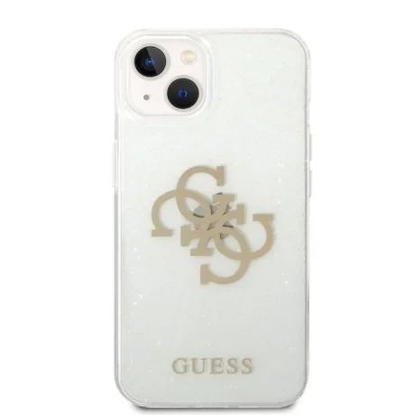Husa Cover Guess TPU Big 4G Full Glitter pentru iPhone 14 Plus Clear thumb