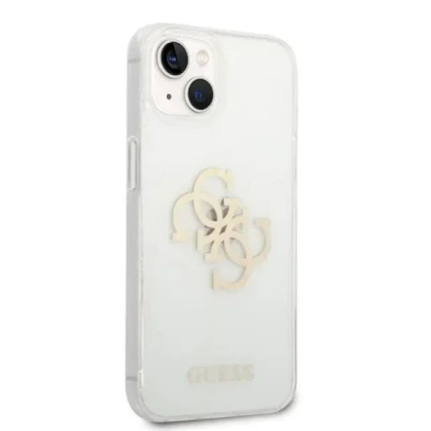 Husa Cover Guess TPU Big 4G Full Glitter pentru iPhone 14 Plus Clear