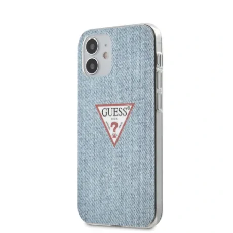 Husa Cover Guess TPU Denim Triangle pentru iPhone 12 Mini Light Blue thumb