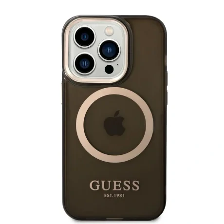 Husa Cover Guess Translucent MagSafe pentru iPhone 14 Pro Black thumb