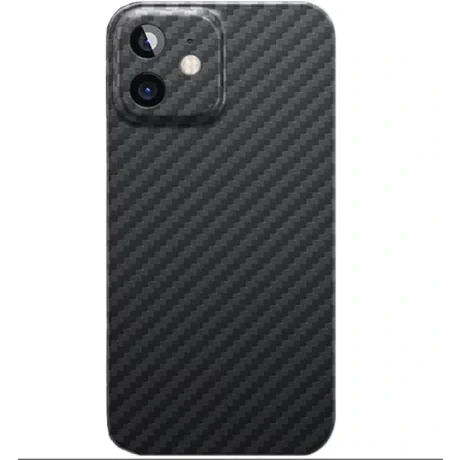 Husa Cover Hard Carbon Fiber pentru iPhone 12 Negru