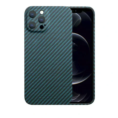 Husa Cover Hard Carbon Fiber pentru iPhone 13 Albastru thumb
