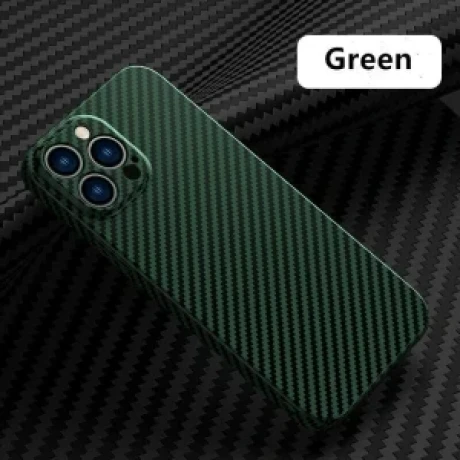 Husa Cover Hard Carbon Fiber pentru iPhone 13 Pro Max Verde thumb