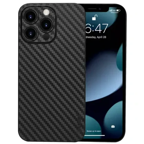 Husa Cover Hard Carbon Fiber pentru iPhone 14 Pro Max Negru
