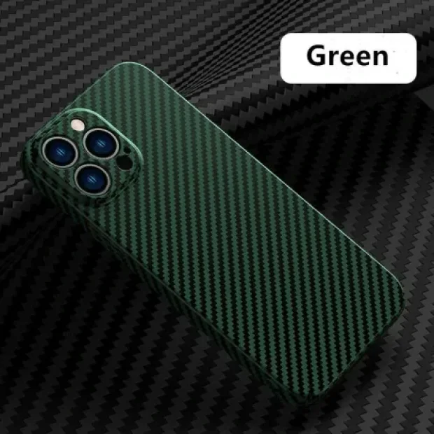 Husa Cover Hard Carbon Fiber pentru iPhone 14 Pro Max Verde