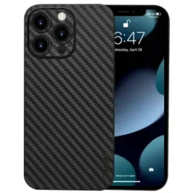 Husa Cover Hard Carbon Fiber pentru iPhone 14 Pro Negru