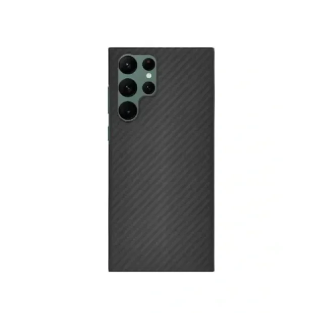 Husa Cover Hard Carbon Fiber pentru Samsung Galaxy S22 Ultra Negru