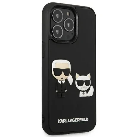 Husa Cover Karl Lagerfeld and Choupette 3D pentru iPhone 14 Plus Black