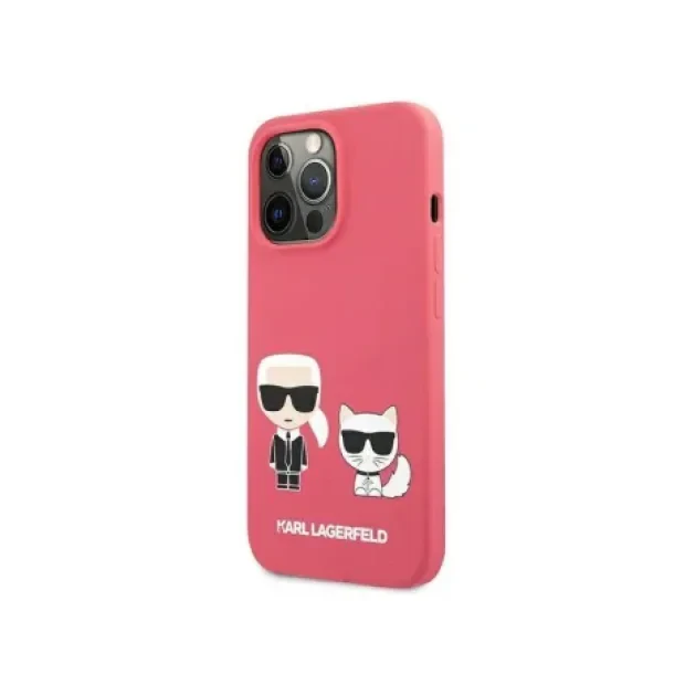 Husa Cover Karl Lagerfeld Choupette Liquid Silicone pentru iPhone 13 Pro Pink