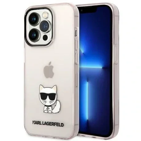Husa Cover Karl Lagerfeld Choupette Logo pentru iPhone 14 Pro Pink
