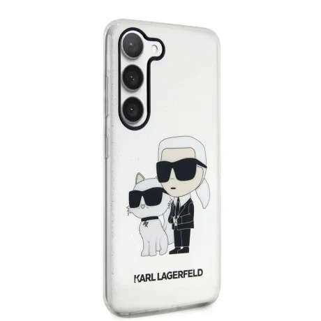 Husa Cover Karl Lagerfeld IML Glitter Karl and Choupette NFT pentru Samsung Galaxy S23 Plus Transparent thumb