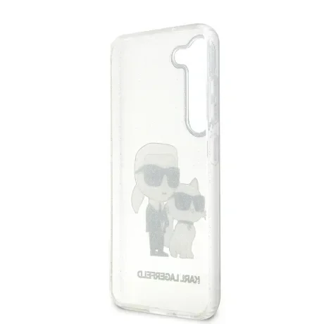 Husa Cover Karl Lagerfeld IML Glitter Karl and Choupette NFT pentru Samsung Galaxy S23 Transparent