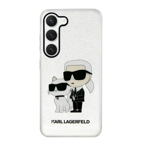 Husa Cover Karl Lagerfeld IML Glitter Karl and Choupette NFT pentru Samsung Galaxy S23 Transparent thumb