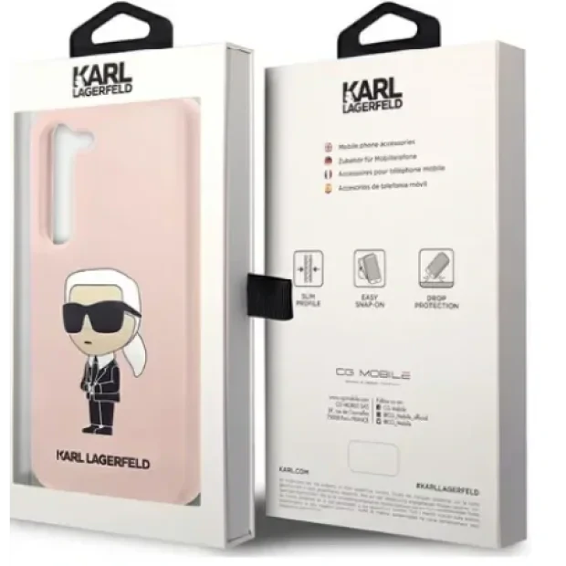 Husa Cover Karl Lagerfeld Liquid Silicone Ikonik NFT pentru Samsung Galaxy S23  Plus Pink