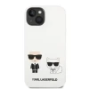 Husa Cover Karl Lagerfeld Liquid Silicone Karl and Choupette pentru iPhone 14 Alb