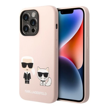 Husa Cover Karl Lagerfeld Liquid Silicone Karl and Choupette pentru iPhone 14 Plus Pink thumb