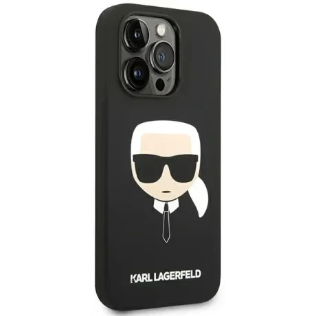 Husa Cover Karl Lagerfeld Liquid Silicone Karl Head Logo pentru iPhone 14 Pro Black thumb