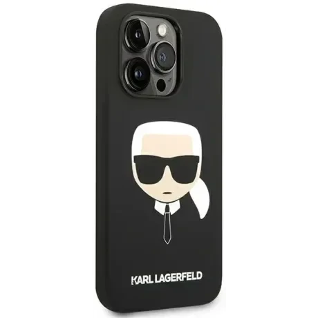 Husa Cover Karl Lagerfeld Liquid Silicone Karl Head Logo pentru iPhone 14 Pro Black