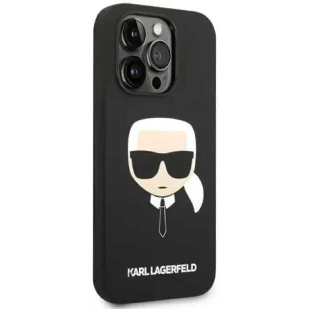 Husa Cover Karl Lagerfeld Liquid Silicone Karl Head Logo pentru iPhone 14 Pro Black