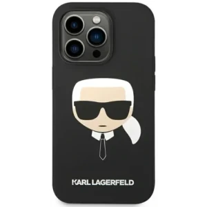 Husa Cover Karl Lagerfeld Liquid Silicone Karl Head Logo pentru iPhone 14 Pro Black