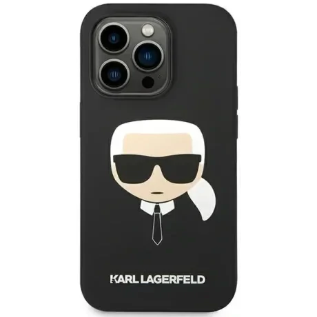 Husa Cover Karl Lagerfeld Liquid Silicone Karl Head Logo pentru iPhone 14 Pro Black