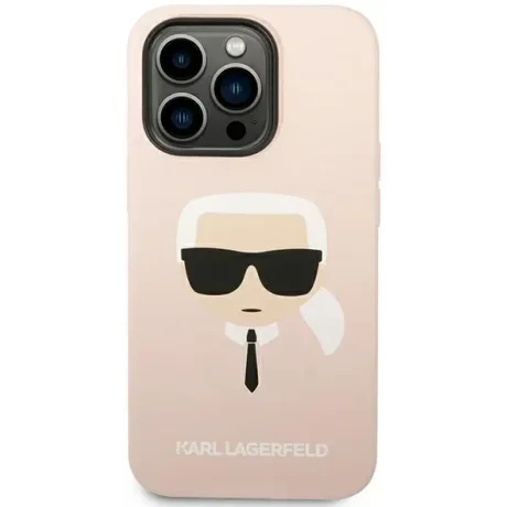 Husa Cover Karl Lagerfeld Liquid Silicone Karl Head Logo pentru iPhone 14 Pro Pink thumb