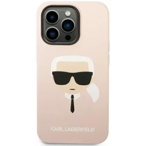Husa Cover Karl Lagerfeld Liquid Silicone Karl Head Logo pentru iPhone 14 Pro Pink