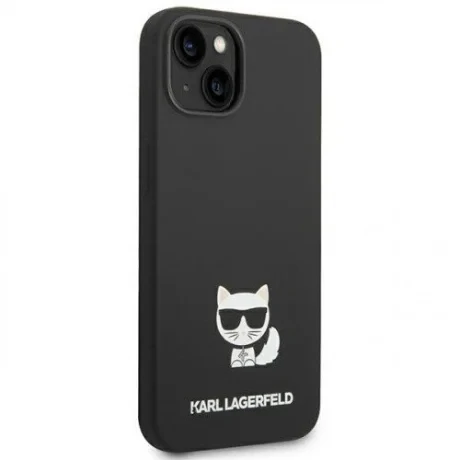Husa Cover Karl Lagerfeld Liquid Silicone Outline Choupette Body Logo pentru Iphone 14 Plus Black thumb