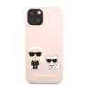 Husa Cover Karl Lagerfeld Magsafe Liquid Silicone Karl and Choupette pentru iPhone 14 Pink