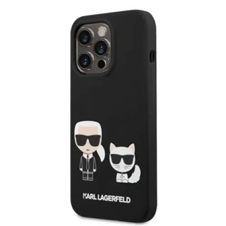 Husa Cover Karl Lagerfeld Magsafe Liquid Silicone Karl and Choupette pentru iPhone 14 Pro Black thumb