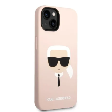 Husa Cover Karl Lagerfeld Magsafe Liquid Silicone Karl's Head pentru iPhone 13/14 Pink thumb