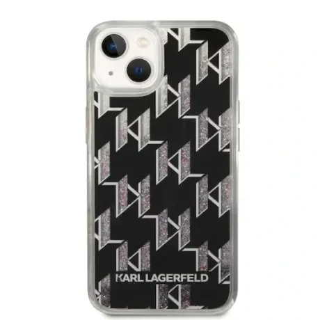 Husa Cover Karl Lagerfeld Monogram Liquid Glitter pentru iPhone 13/14 Black thumb