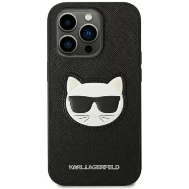 Husa Cover Karl Lagerfeld PU Saffiano Choupette Head pentru iPhone 14 Pro Black