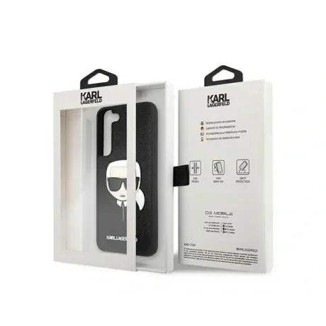 Husa Cover Karl Lagerfeld Saffiano Karl Head pentru Samsung Galaxy S22 Plus Black