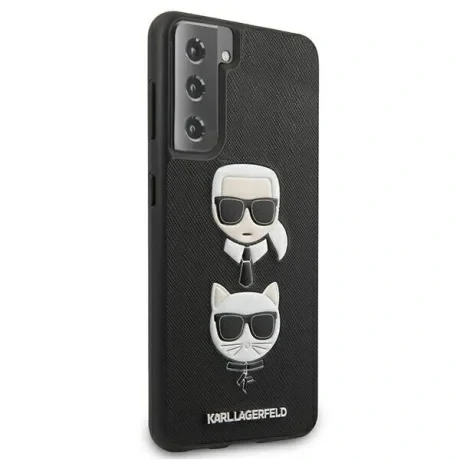 Husa Cover Karl Lagerfeld Saffiano K&C Heads pentru Samsung Galaxy S21 Plus Black thumb