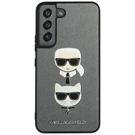 Husa Cover Karl Lagerfeld Saffiano K&amp;C Heads pentru Samsung Galaxy S22 Silver