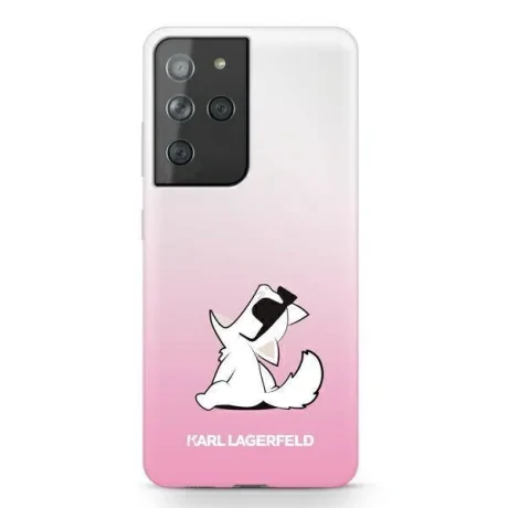 Husa Cover Karl Lagerfeld TPU Choupette Eat Gradient pentru Samsung Galaxy S21 Ultra Pink thumb