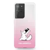 Husa Cover Karl Lagerfeld TPU Choupette Eat Gradient pentru Samsung Galaxy S21 Ultra Pink