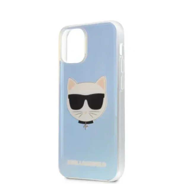 Husa Cover Karl Lagerfeld TPU Choupette Head Iridescente pentru iPhone 12 Mini Clear